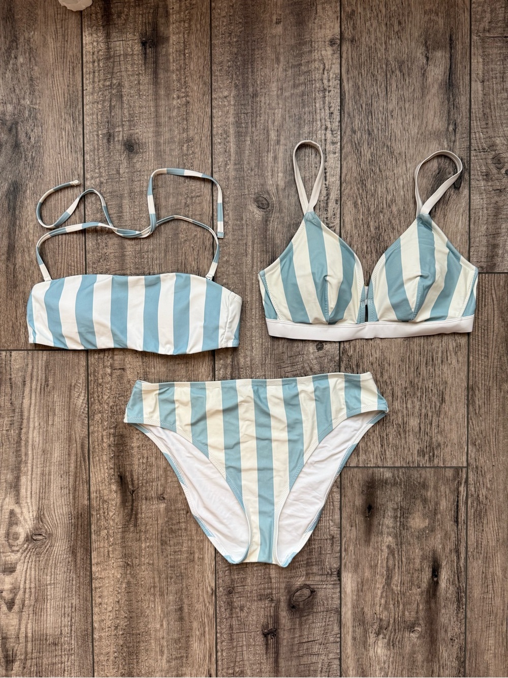 Bikini set in cabana stripe with 2 top options - Lively